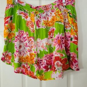 Fig & Vine Womens Floral Elastic Waist Flowy Lightweight Shorts Size 3XL NWOT